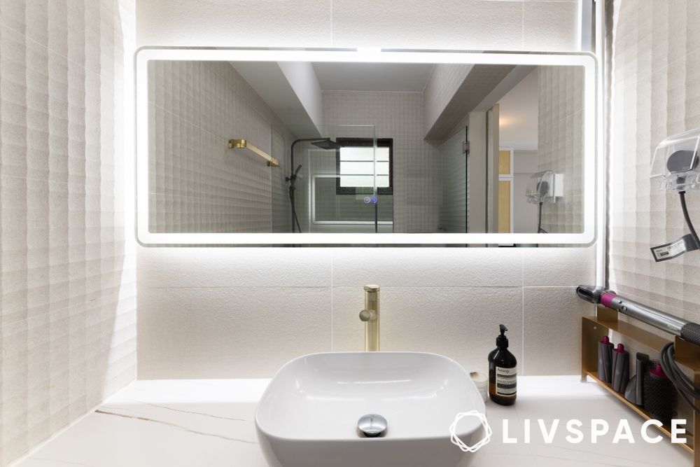 small bathroom ideas on a budget LED lights