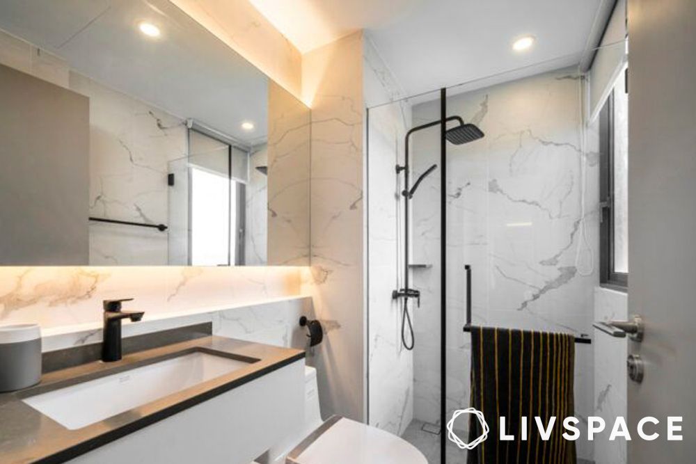 cove lights for a small bathroom interior design