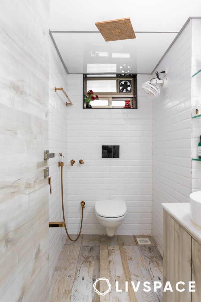 timeless white bathroom with rustic touches