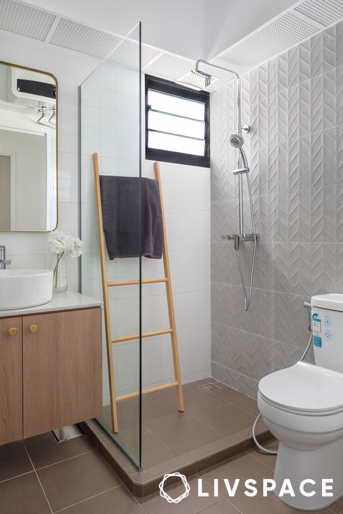 ladder towel rack in shower