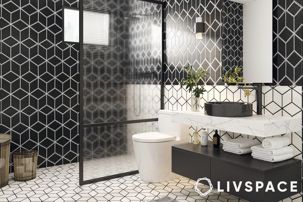 black and white bathroom design