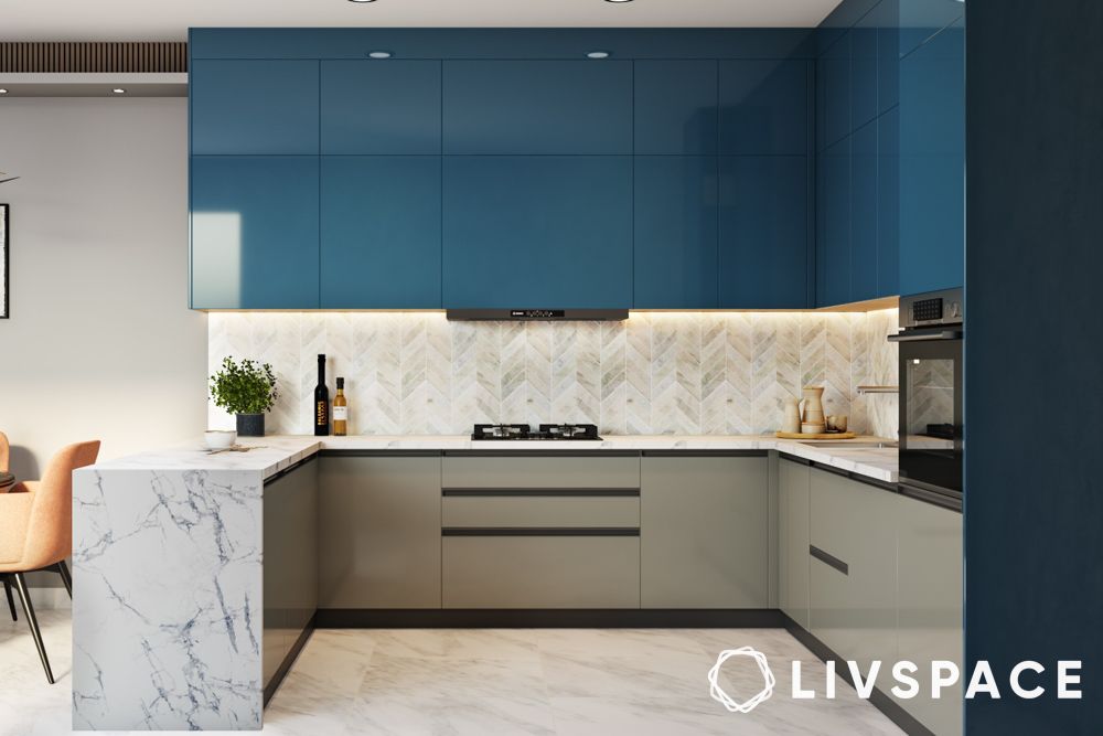 kitchen colour combinations aegean blue and grey