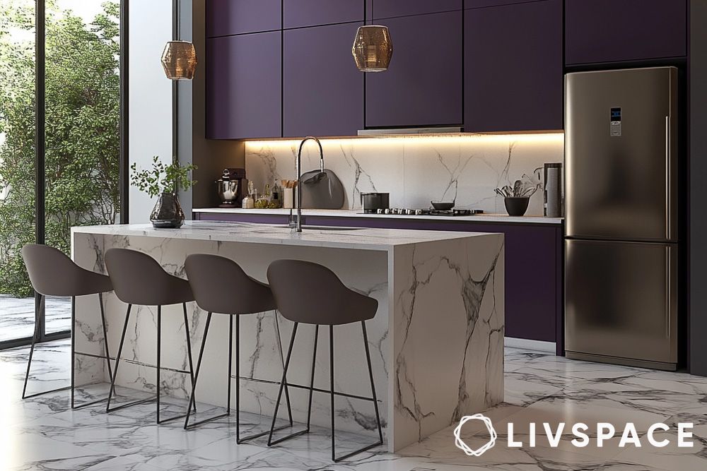 Kitchen countertops with backsplash