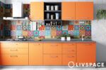 kitchen style trends with artwork backsplash