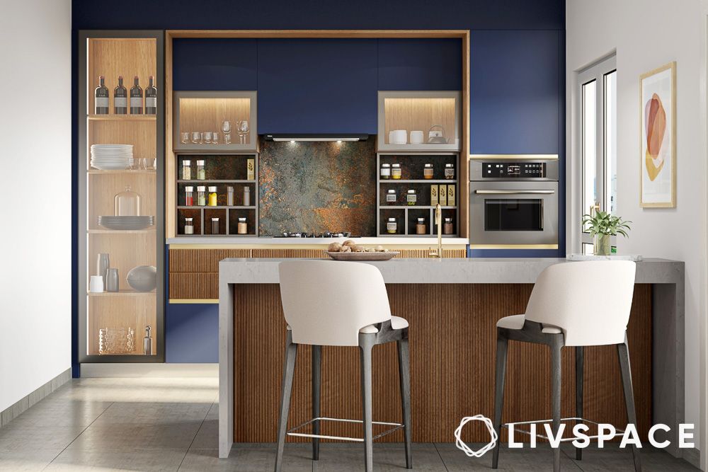 kitchen design trends for 2025 with open shelving