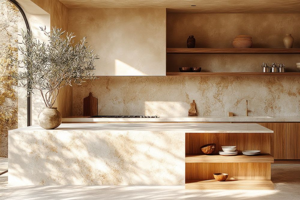 earthy neutral kitchen wall paint design