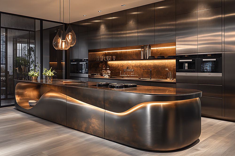 Kitchen style trends with metal accents