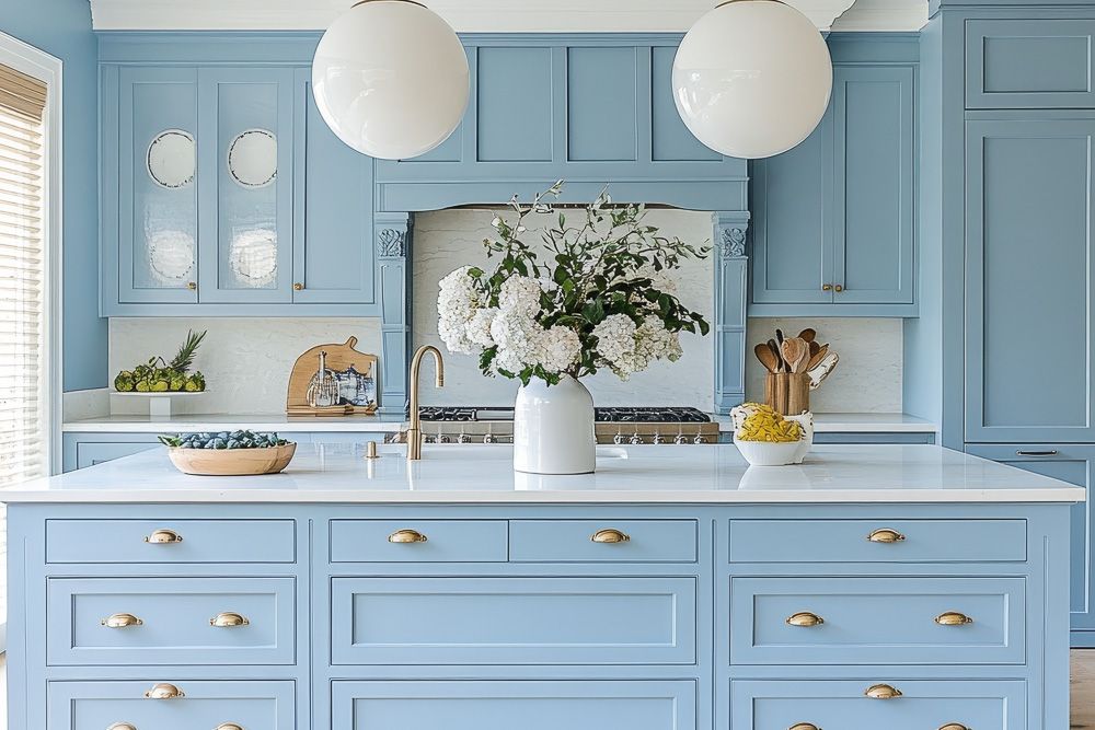 Kitchen trends 2025 with metal accents on knobs