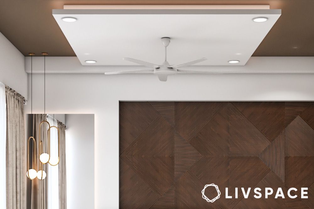 Bedroom POP ceiling design with central drop