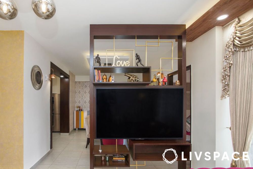 tv unit design with parition