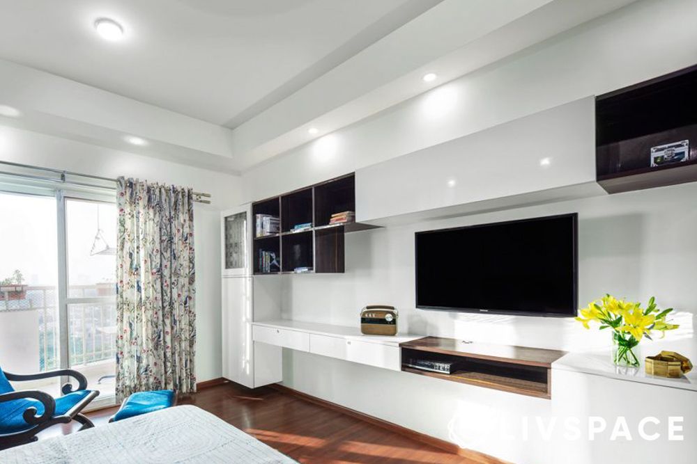 tv unit design in white