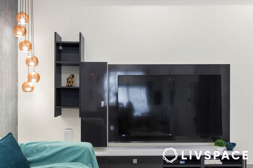 classic black and white combo tv unit