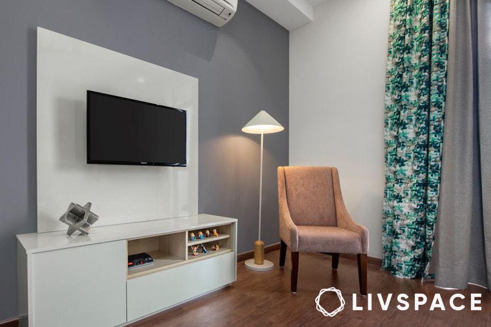 glossy white tv unit