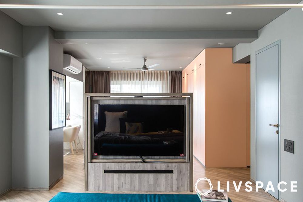 revolving tv unit design