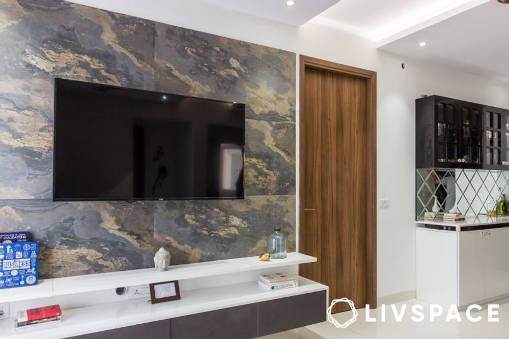 grey and white entertainment unit design for living room