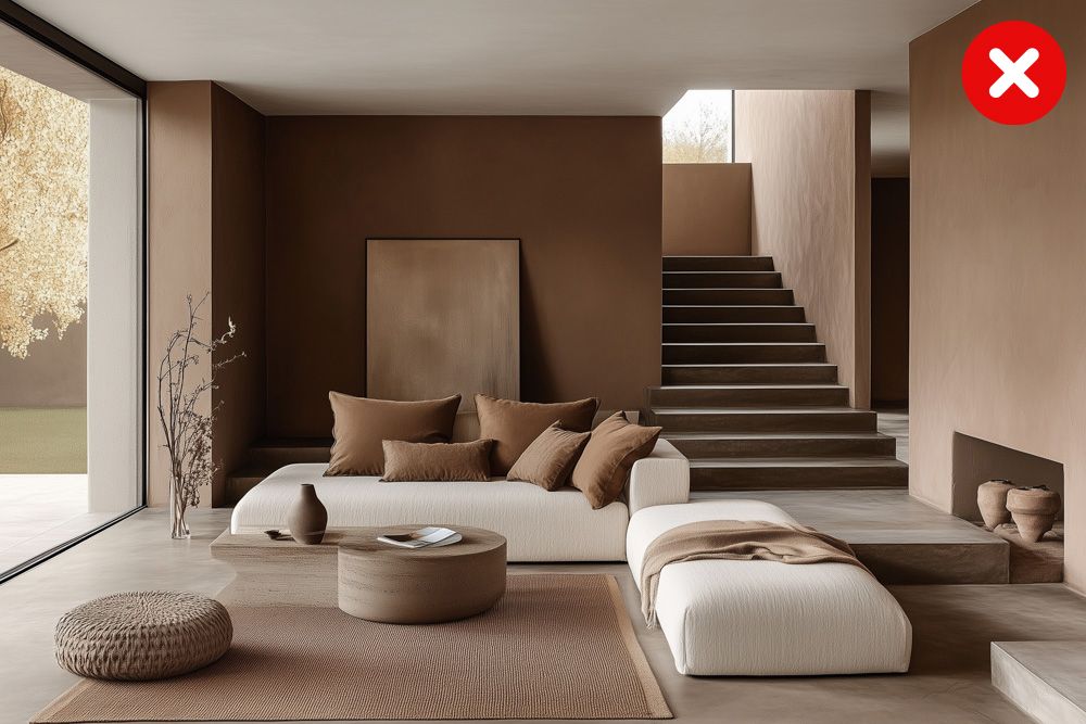 A fully mocha mousse house interior