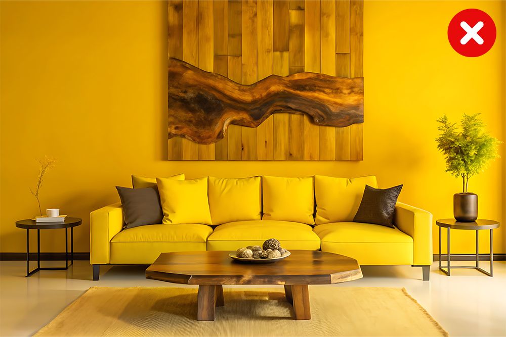Complete yellow room interior design