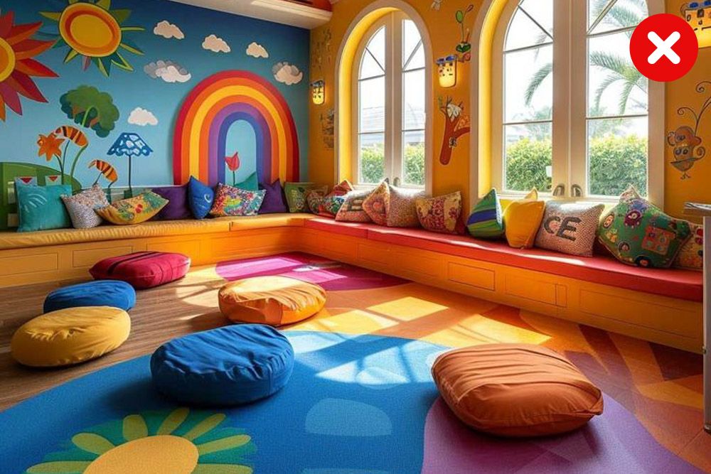 Multi coloured room interior trend