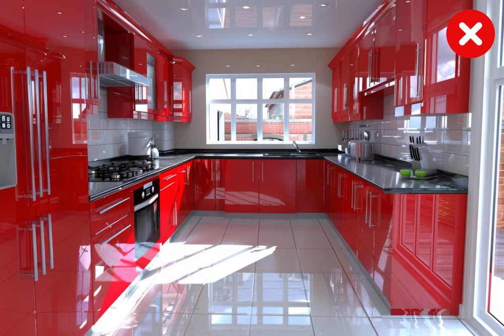 Glossy finish in a kitchen design