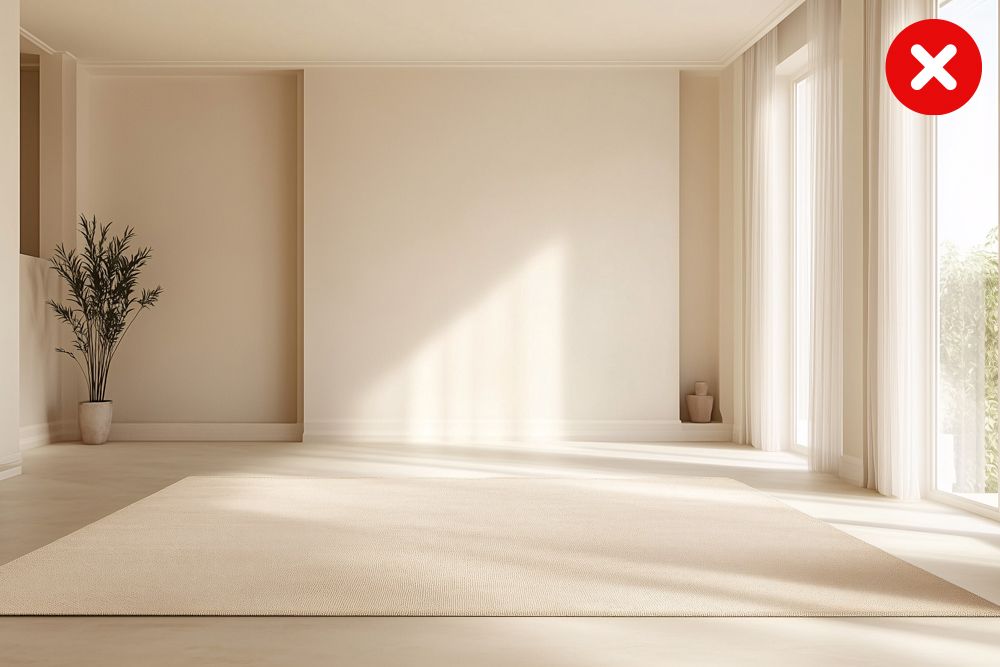 Beige room interior design minimalist