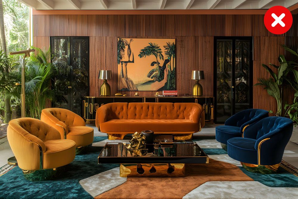 Using too many room colour combination