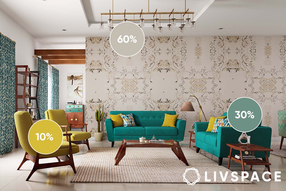 60 30 10 rule while choosing the right room colour combination