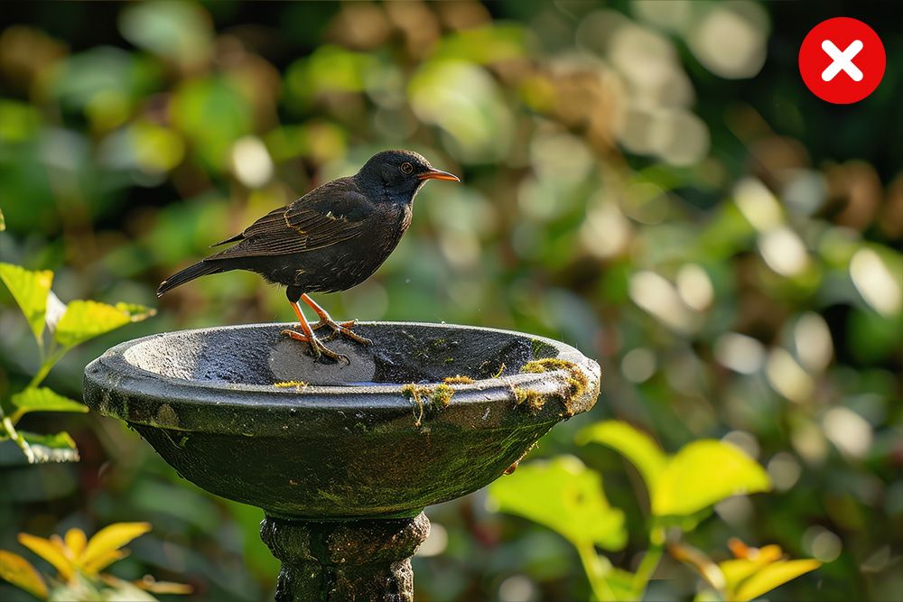 Unclean bird baths that attract mosquitoes