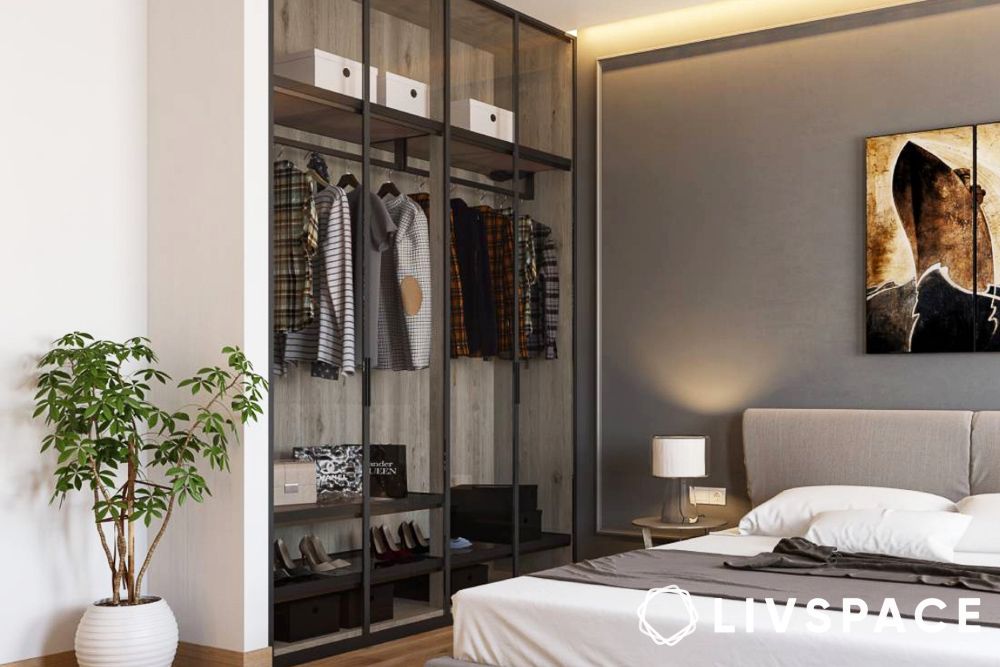 wardrobe materials with aluminium glass door