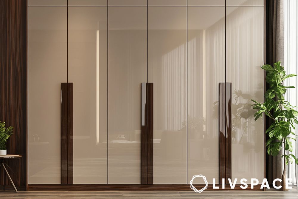 best wardrobe material with glass finish