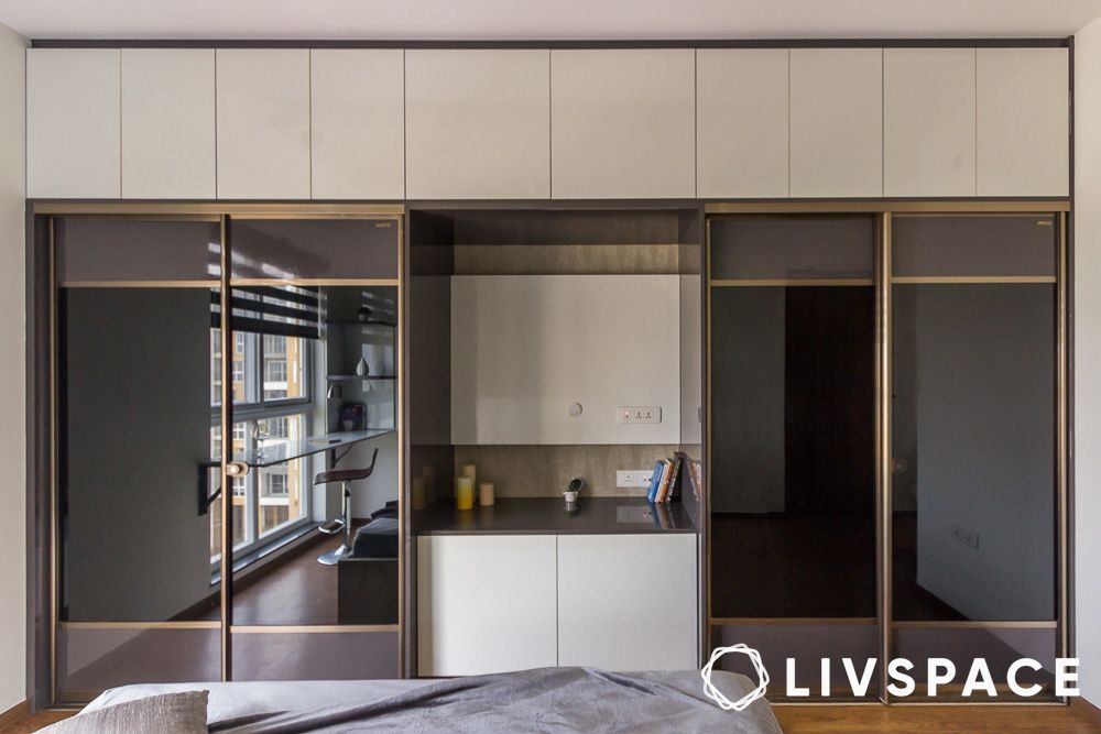 wardrobe with tinted glass doors