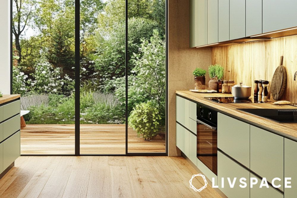 Sliding doors in open kitchen models
