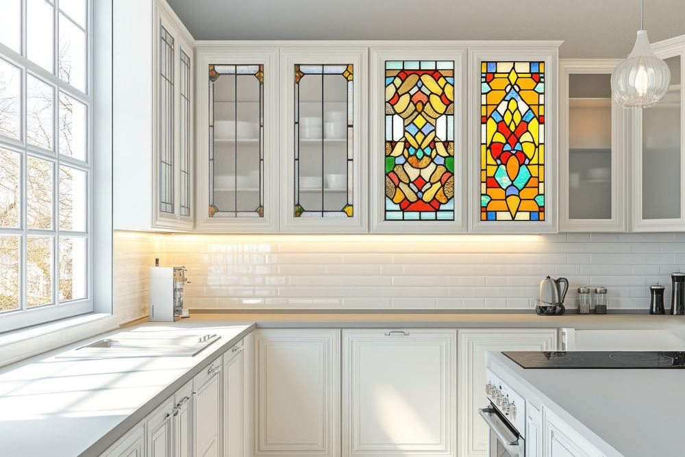 Stained glass windows for open kitchens