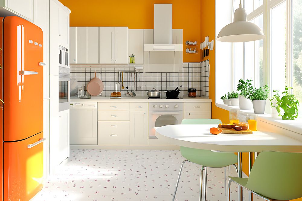 Retro open kitchens