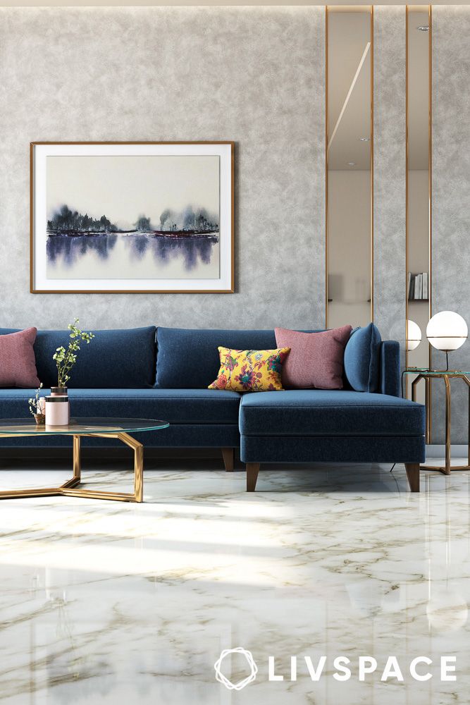 marble flooring design with golden tinge