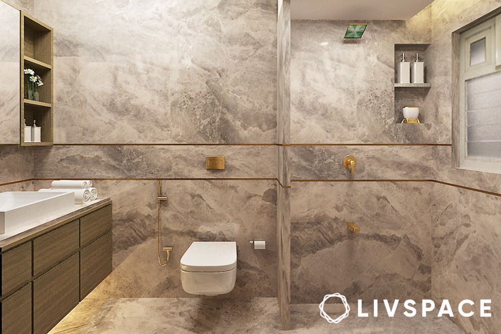 marble flooring with ocean waves