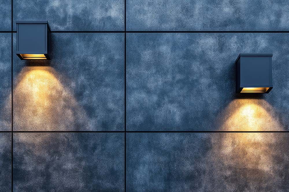 modern black garden wall lights illuminating a contemporary exterior enhancing upscale garden aesthetics and outdoor porch decor