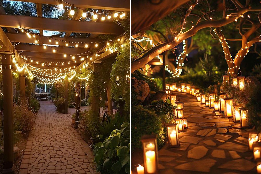 String lights in unexpected places