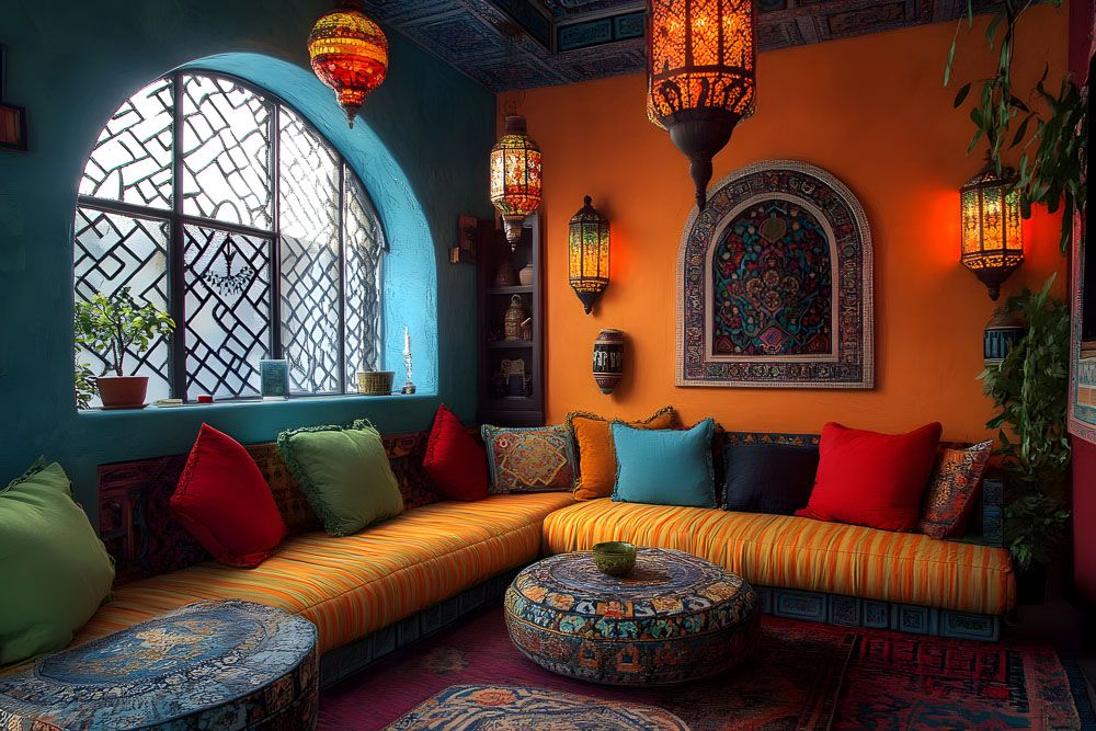 Moroccan room colour design