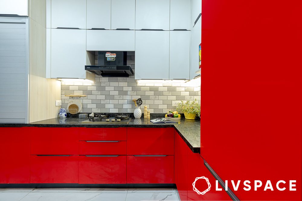 3bhk flat in gurgaon orange kitchen