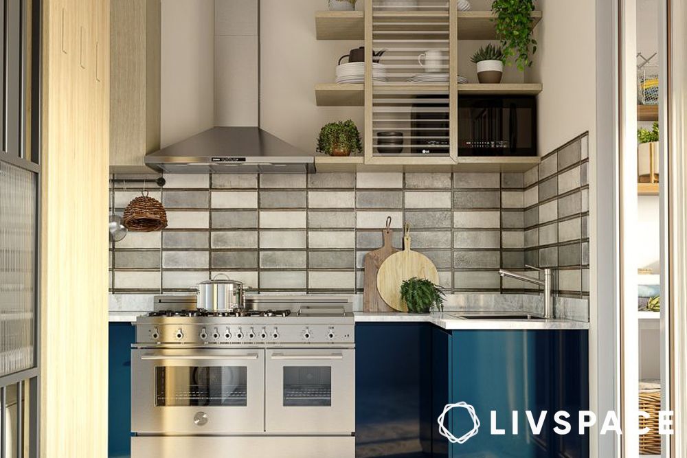Compact low cost L shape modular kitchen design idea
