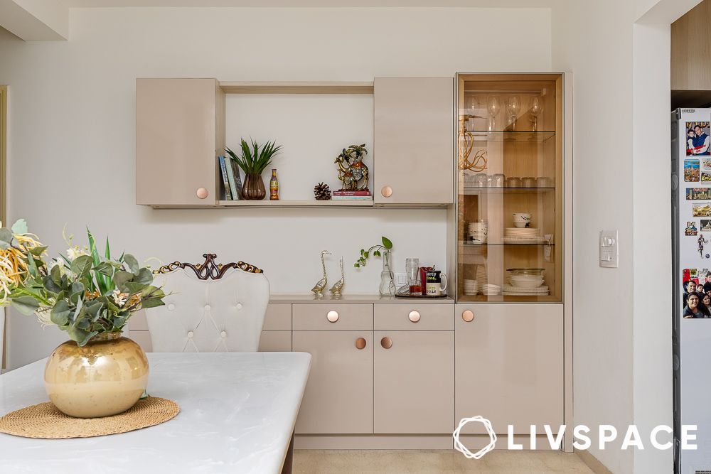 interior design for 3bhk flat crockery unit