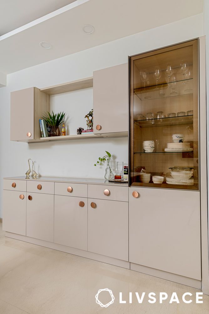 interior design for 3bhk flat crockery unit design