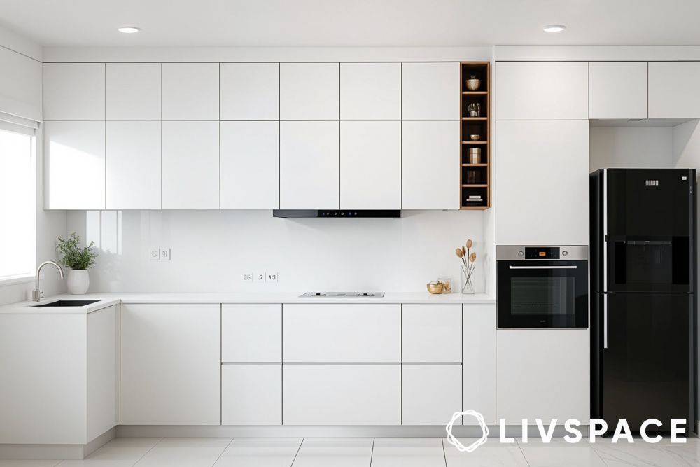 Simple minimalistic L shape modular kitchen design