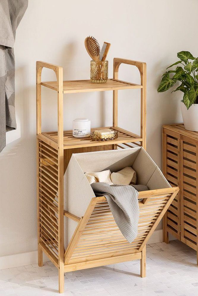 bathroom storage ideas with laundry basket