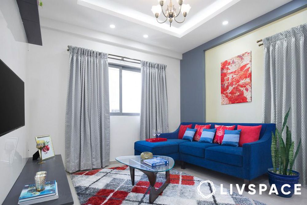 1bhk flat interior cost in bangalore with living room