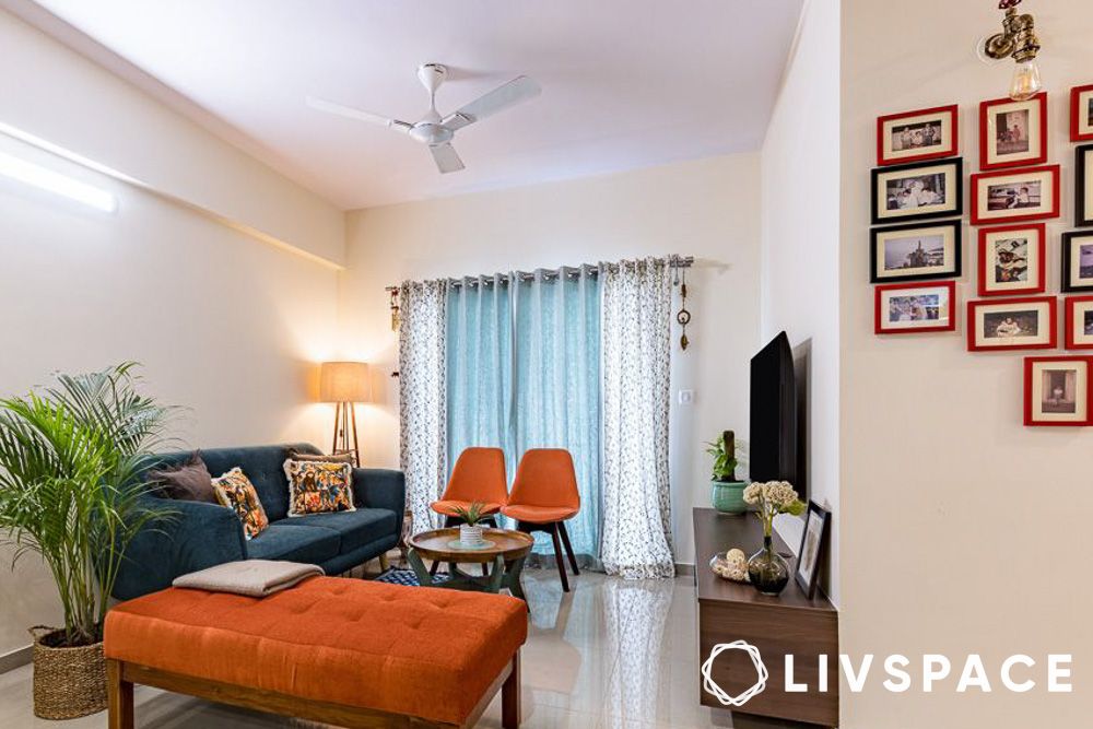 2bhk interior design cost bangalore with living room seating