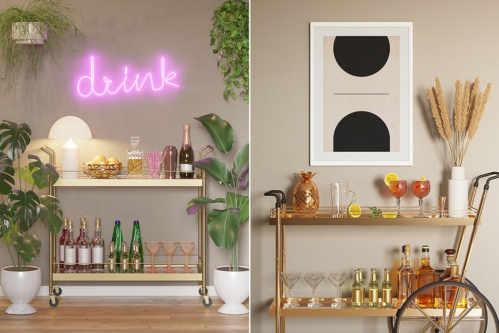 portable or mobile home bar design