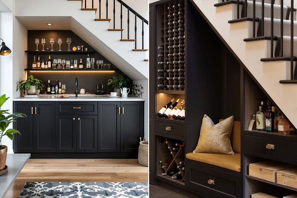 House bar design under the stairs