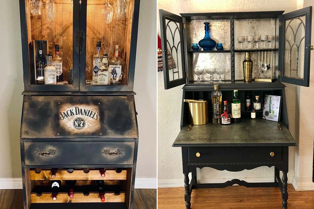 Vintage dresser house bar design