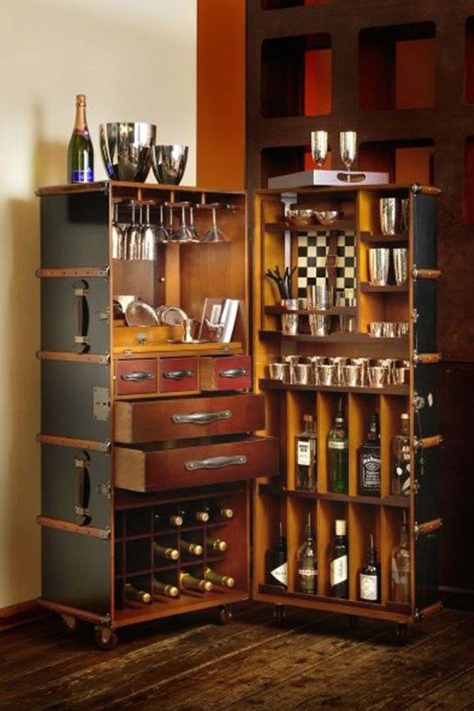 Repurposed trunk home bar design ideas